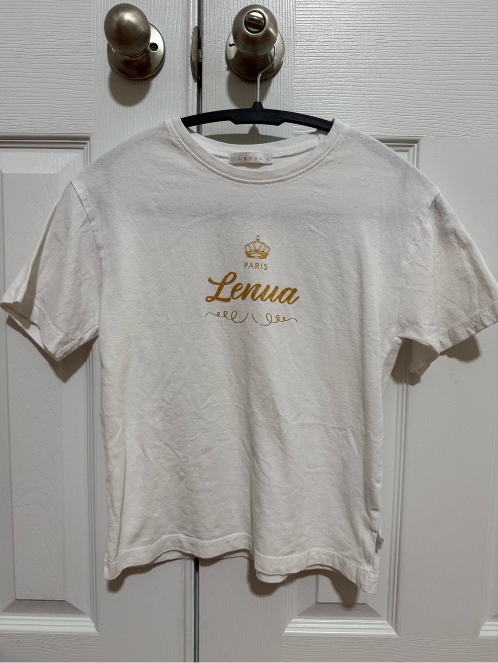 Lenua Paris Kids' Short Sleeve Tee in White with Gold Logo